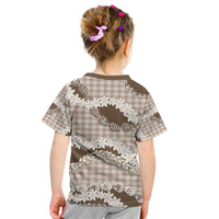 Brown Hawaii Tiare and Shell Lei Kid T Shirt Hawaiian Palaka Luxury Vibes - Polynesian Pride