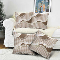 Brown Hawaii Tiare and Shell Lei Pillow Cover Hawaiian Palaka Luxury Vibes - Polynesian Pride