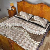 Brown Hawaii Tiare and Shell Lei Quilt Bed Set Hawaiian Palaka Luxury Vibes LT14 - Polynesian Pride