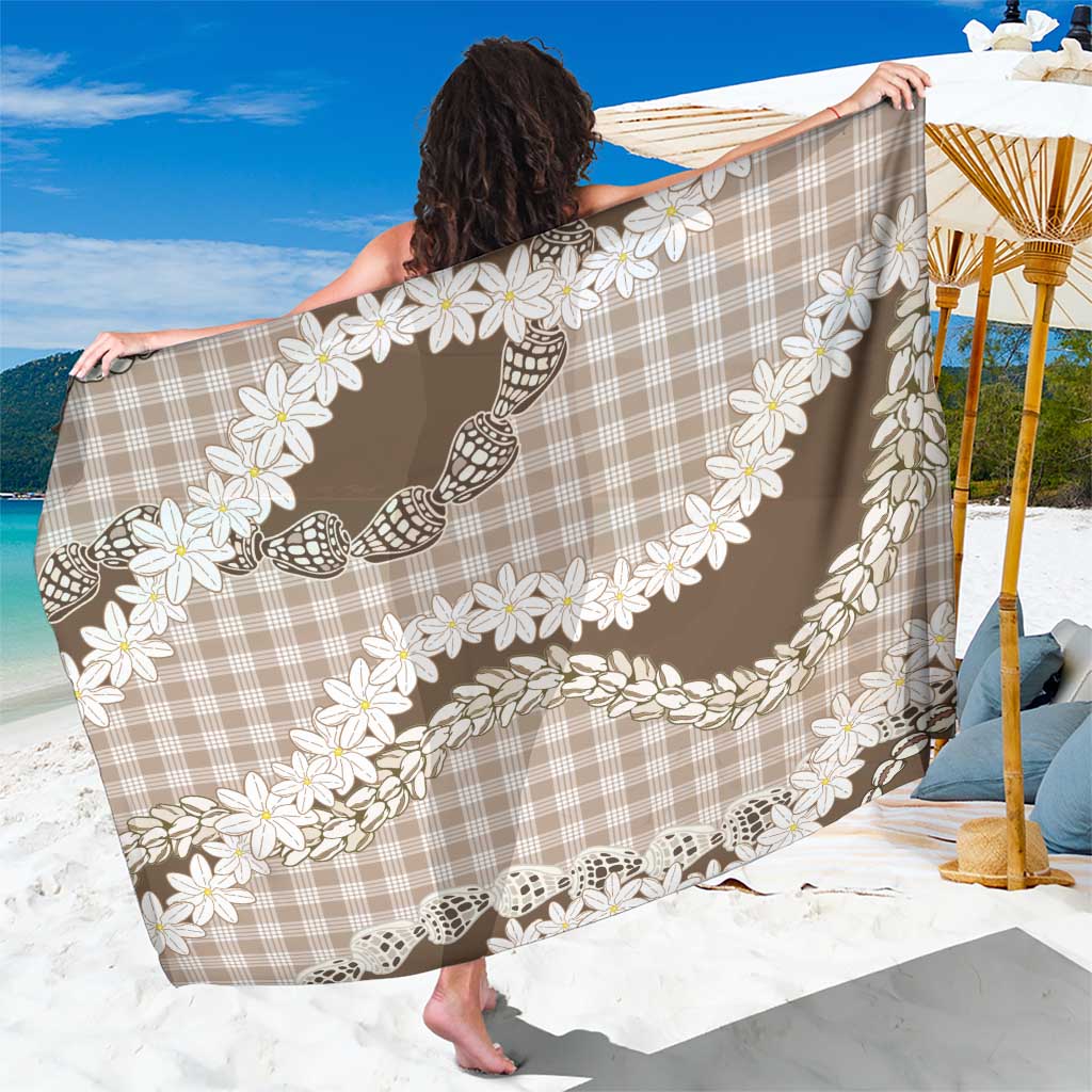 Brown Hawaii Tiare and Shell Lei Sarong Hawaiian Palaka Luxury Vibes LT14 One Size 44 x 66 inches Brown - Polynesian Pride
