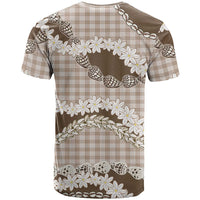 Brown Hawaii Tiare and Shell Lei T Shirt Hawaiian Palaka Luxury Vibes - Polynesian Pride