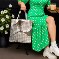 Brown Hawaii Tiare and Shell Lei Tote Bag Hawaiian Palaka Luxury Vibes - Polynesian Pride