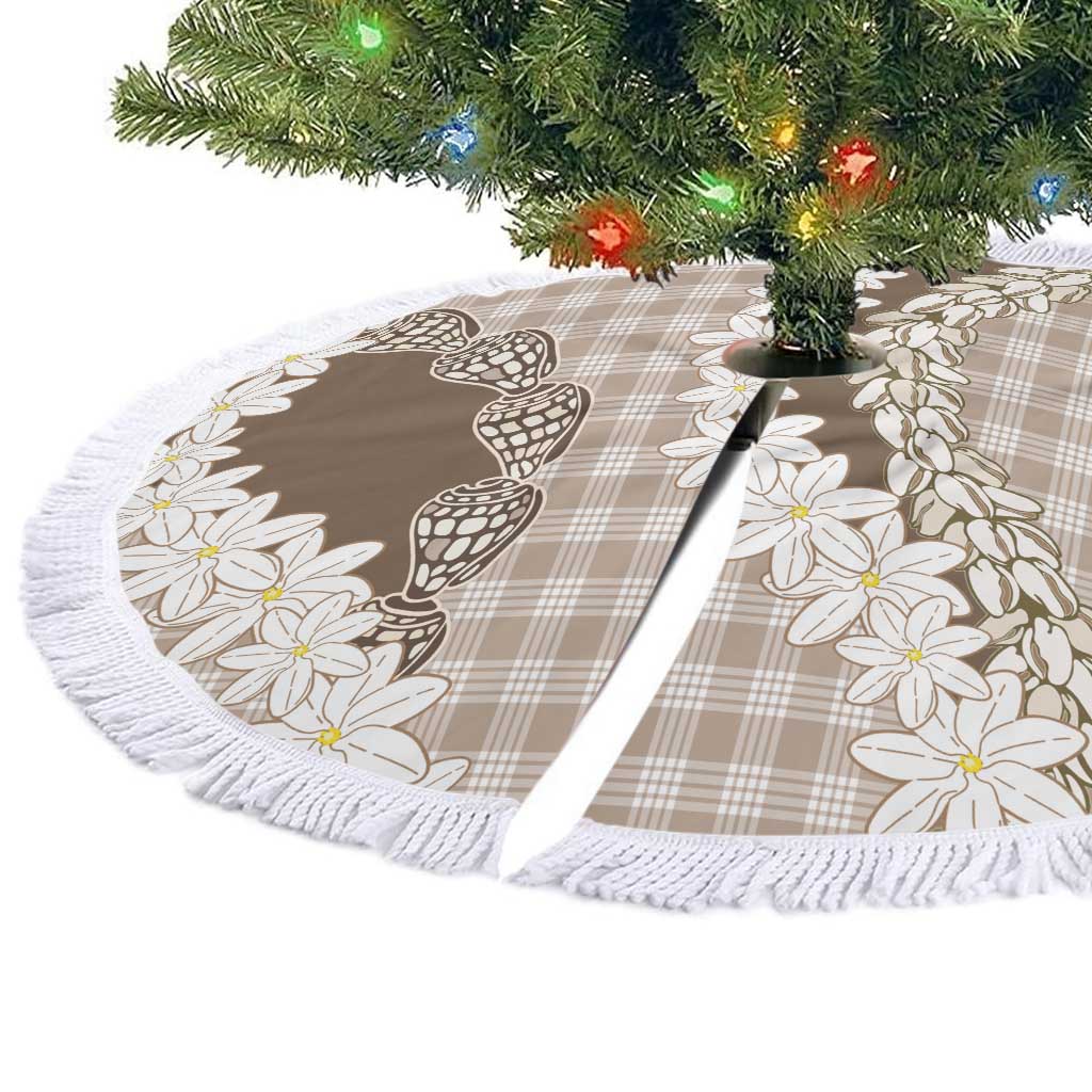 Brown Hawaii Tiare and Shell Lei Tree Skirt Hawaiian Palaka Luxury Vibes - Polynesian Pride