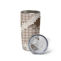 Brown Hawaii Tiare and Shell Lei Tumbler Cup Hawaiian Palaka Luxury Vibes LT14 - Polynesian Pride