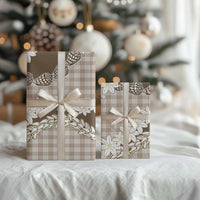 Brown Hawaii Tiare and Shell Lei Wrapping Paper Hawaiian Palaka Luxury Vibes - Polynesian Pride