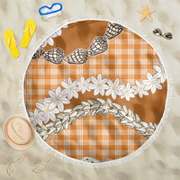 Orange Hawaii Tiare and Shell Lei Beach Blanket Hawaiian Palaka Luxury Vibes LT14 One Size 150cm Orange - Polynesian Pride