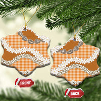 Orange Hawaii Tiare and Shell Lei Ceramic Ornament Hawaiian Palaka Luxury Vibes - Polynesian Pride