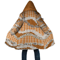 Orange Hawaii Tiare and Shell Lei Cloak Hawaiian Palaka Luxury Vibes - Polynesian Pride