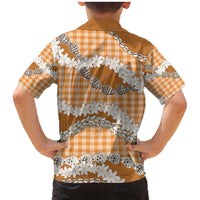 Orange Hawaii Tiare and Shell Lei Family Matching Mermaid Dress and Hawaiian Shirt Hawaiian Palaka Luxury Vibes - Polynesian Pride