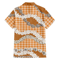 Orange Hawaii Tiare and Shell Lei Family Matching Puletasi and Hawaiian Shirt Hawaiian Palaka Luxury Vibes LT14 - Polynesian Pride
