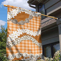 Orange Hawaii Tiare and Shell Lei Garden Flag Hawaiian Palaka Luxury Vibes LT14 - Polynesian Pride