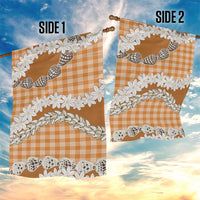 Orange Hawaii Tiare and Shell Lei Garden Flag Hawaiian Palaka Luxury Vibes LT14 - Polynesian Pride
