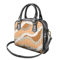 Orange Hawaii Tiare and Shell Lei Shoulder Handbag Hawaiian Palaka Luxury Vibes - Polynesian Pride