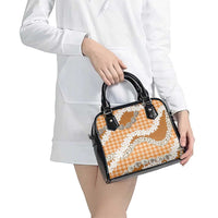 Orange Hawaii Tiare and Shell Lei Shoulder Handbag Hawaiian Palaka Luxury Vibes - Polynesian Pride