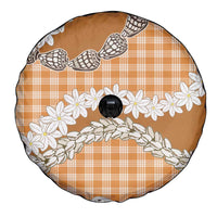 Orange Hawaii Tiare and Shell Lei Spare Tire Cover Hawaiian Palaka Luxury Vibes LT14 - Polynesian Pride