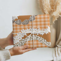 Orange Hawaii Tiare and Shell Lei Wrapping Paper Hawaiian Palaka Luxury Vibes - Polynesian Pride