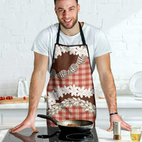 Red Hawaii Tiare and Shell Lei Apron Hawaiian Palaka Luxury Vibes - Polynesian Pride