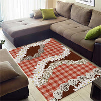 Red Hawaii Tiare and Shell Lei Area Rug Hawaiian Palaka Luxury Vibes LT14 - Polynesian Pride