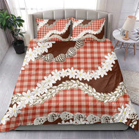 Red Hawaii Tiare and Shell Lei Bedding Set Hawaiian Palaka Luxury Vibes - Polynesian Pride