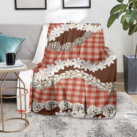 Red Hawaii Tiare and Shell Lei Blanket Hawaiian Palaka Luxury Vibes - Polynesian Pride