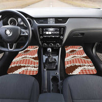 Red Hawaii Tiare and Shell Lei Car Mats Hawaiian Palaka Luxury Vibes LT14 Set 2pcs - Front Red - Polynesian Pride