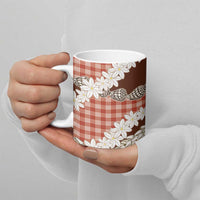 Red Hawaii Tiare and Shell Lei Ceramic Mug Hawaiian Palaka Luxury Vibes - Polynesian Pride