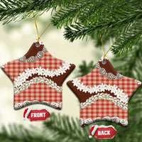 Red Hawaii Tiare and Shell Lei Ceramic Ornament Hawaiian Palaka Luxury Vibes - Polynesian Pride