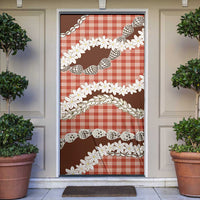 Red Hawaii Tiare and Shell Lei Door Cover Hawaiian Palaka Luxury Vibes - Polynesian Pride