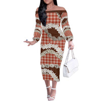 Red Hawaii Tiare and Shell Lei Family Matching Off The Shoulder Long Sleeve Dress and Hawaiian Shirt Hawaiian Palaka Luxury Vibes - Polynesian Pride