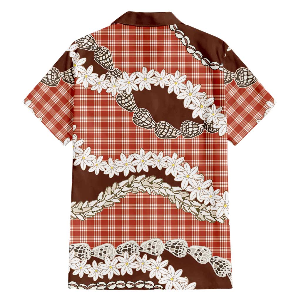 Red Hawaii Tiare and Shell Lei Family Matching Puletasi and Hawaiian Shirt Hawaiian Palaka Luxury Vibes LT14 - Polynesian Pride