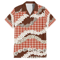 Red Hawaii Tiare and Shell Lei Hawaiian Shirt Hawaiian Palaka Luxury Vibes - Polynesian Pride