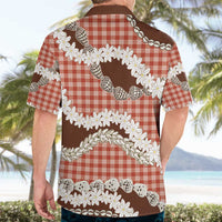 Red Hawaii Tiare and Shell Lei Hawaiian Shirt Hawaiian Palaka Luxury Vibes - Polynesian Pride
