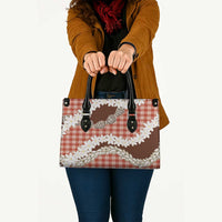 Red Hawaii Tiare and Shell Lei Leather Bag Hawaiian Palaka Luxury Vibes - Polynesian Pride