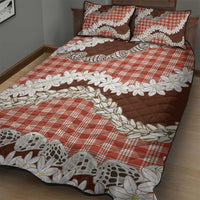 Red Hawaii Tiare and Shell Lei Quilt Bed Set Hawaiian Palaka Luxury Vibes LT14 - Polynesian Pride