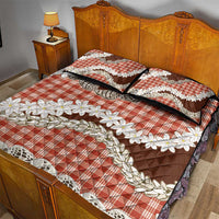 Red Hawaii Tiare and Shell Lei Quilt Bed Set Hawaiian Palaka Luxury Vibes LT14 - Polynesian Pride