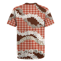 Red Hawaii Tiare and Shell Lei Rugby Jersey Hawaiian Palaka Luxury Vibes - Polynesian Pride