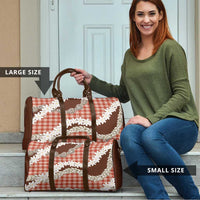 Red Hawaii Tiare and Shell Lei Travel Bag Hawaiian Palaka Luxury Vibes - Polynesian Pride