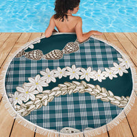 Dark Cyan Hawaii Tiare and Shell Lei Beach Blanket Hawaiian Palaka Luxury Vibes LT14 - Polynesian Pride