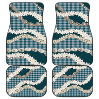 Dark Cyan Hawaii Tiare and Shell Lei Car Mats Hawaiian Palaka Luxury Vibes LT14 - Polynesian Pride