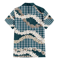 Dark Cyan Hawaii Tiare and Shell Lei Family Matching Mermaid Dress and Hawaiian Shirt Hawaiian Palaka Luxury Vibes - Polynesian Pride