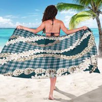Dark Cyan Hawaii Tiare and Shell Lei Sarong Hawaiian Palaka Luxury Vibes - Polynesian Pride