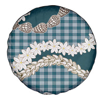 Dark Cyan Hawaii Tiare and Shell Lei Spare Tire Cover Hawaiian Palaka Luxury Vibes LT14 - Polynesian Pride