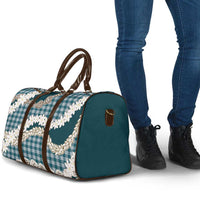 Dark Cyan Hawaii Tiare and Shell Lei Travel Bag Hawaiian Palaka Luxury Vibes - Polynesian Pride