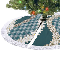 Dark Cyan Hawaii Tiare and Shell Lei Tree Skirt Hawaiian Palaka Luxury Vibes - Polynesian Pride