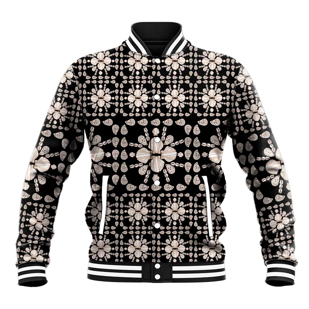 Aloha Hawaii Shell Quilt Baseball Jacket Seamless Style LT14 Unisex Black - Polynesian Pride