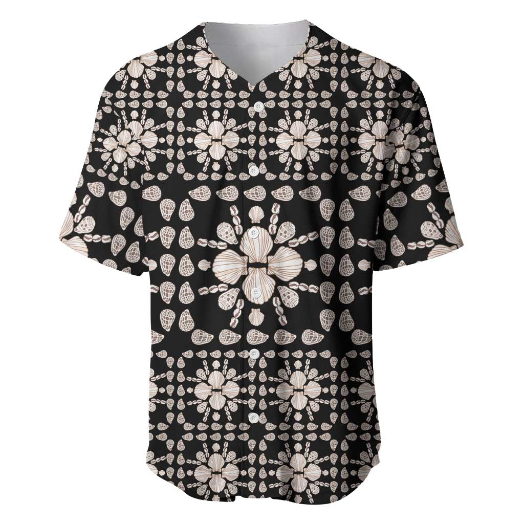 Aloha Hawaii Shell Quilt Baseball Jersey Seamless Style LT14 Black - Polynesian Pride