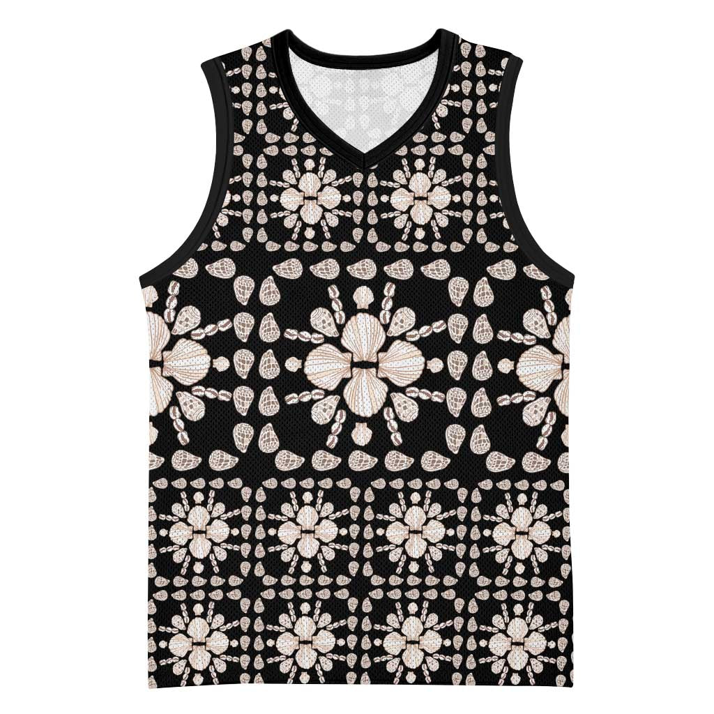 Aloha Hawaii Shell Quilt Basketball Jersey Seamless Style LT14 Unisex Black - Polynesian Pride