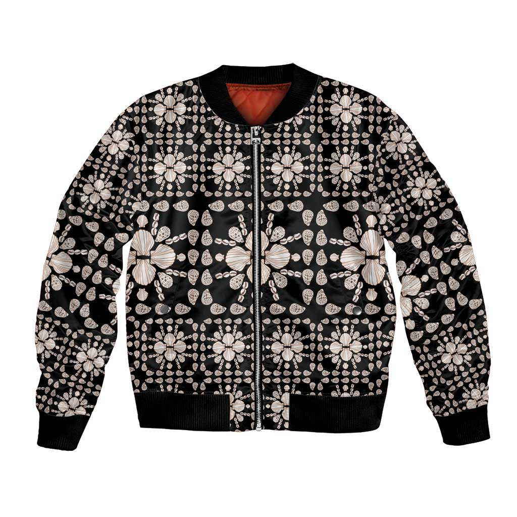 Aloha Hawaii Shell Quilt Bomber Jacket Seamless Style LT14 Unisex Black - Polynesian Pride