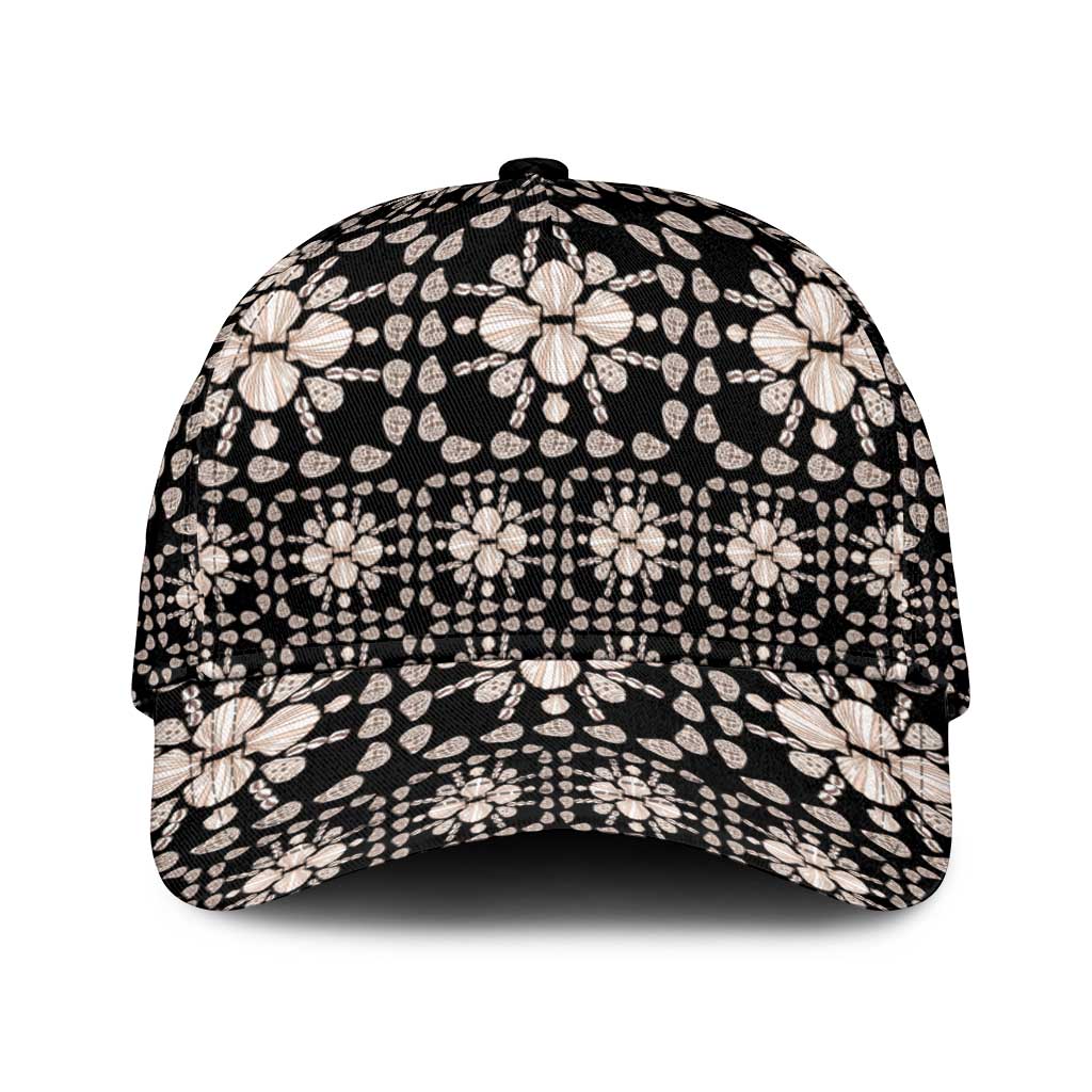 Aloha Hawaii Shell Quilt Classic Cap Seamless Style LT14 Universal Fit Black - Polynesian Pride