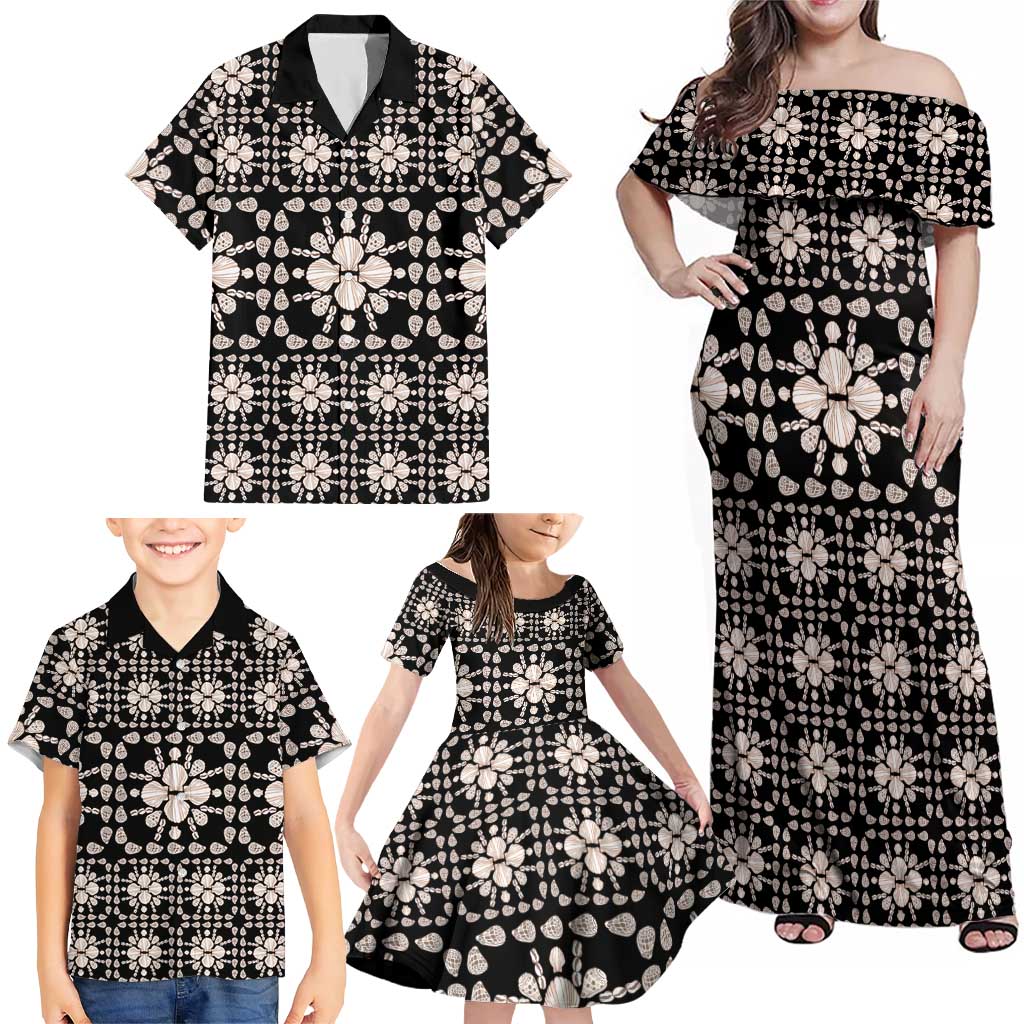 Aloha Hawaii Shell Quilt Family Matching Off Shoulder Maxi Dress and Hawaiian Shirt Seamless Style LT14 - Polynesian Pride